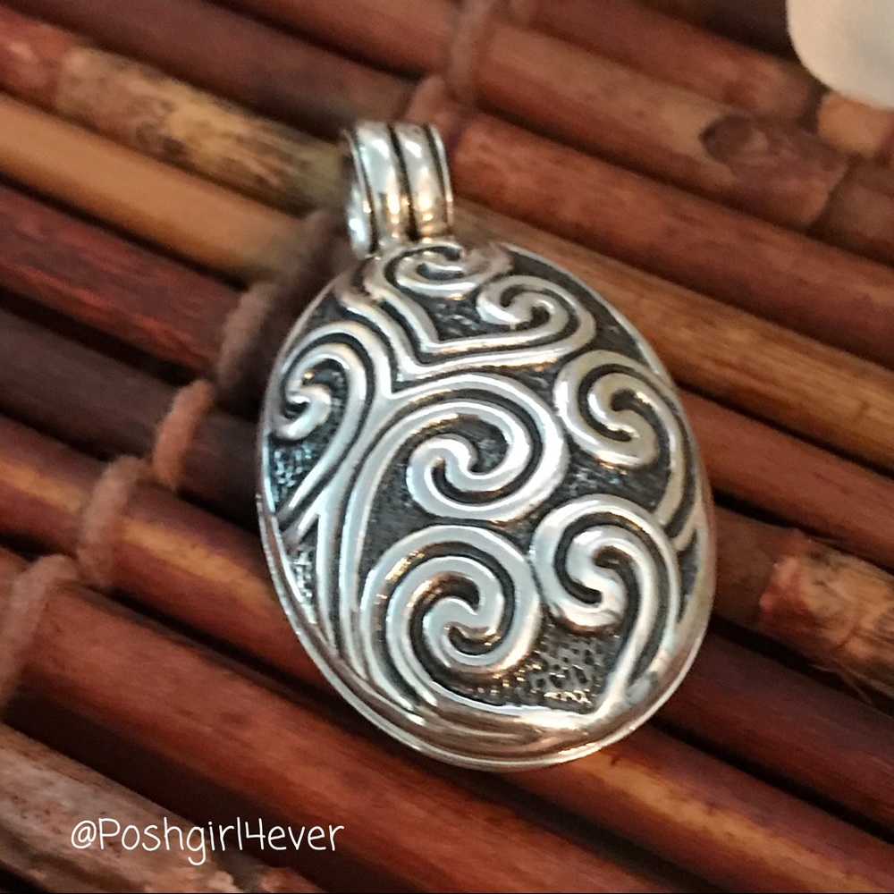 Silpada Sterling Silver Oval Scroll Pendant Locket
